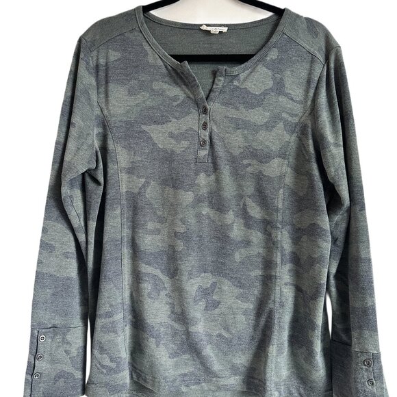 Jane & Delancy Long Sleeve Camo Shirt Sz L - Picture 1 of 4